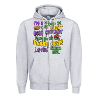 Heather Grey i'm a king cake eatin' mardi gras lovin' kinda gir Zipper Hoodie - MaliasSmallBusiness