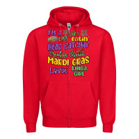 Red i'm a king cake eatin' mardi gras lovin' kinda gir Zipper Hoodie - MaliasSmallBusiness
