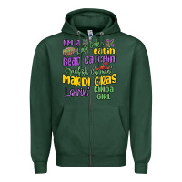 Sports Green i'm a king cake eatin' mardi gras lovin' kinda gir Zipper Hoodie - MaliasSmallBusiness