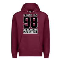 Burgundy Made in 98 22 Years Of Awesomeness Premium Hoodie - Bettercallsaul