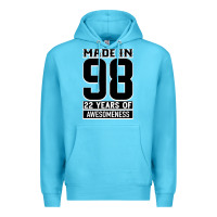 Ocean Blue Made in 98 22 Years Of Awesomeness Premium Hoodie - Bettercallsaul