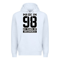 White Made in 98 22 Years Of Awesomeness Premium Hoodie - Bettercallsaul