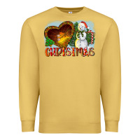 Antique Gold Christmas Snowman Premium Sweatshirt - LillyAllenDesigns