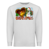 Dove Grey Christmas Snowman Premium Sweatshirt - LillyAllenDesigns