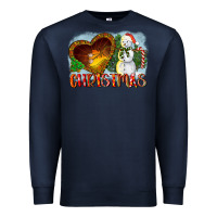 Navy Christmas Snowman Premium Sweatshirt - LillyAllenDesigns