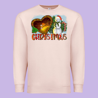 Christmas Snowman Premium Sweatshirt Designed By Lillyallendesigns