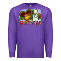 Purple Christmas Snowman Premium Sweatshirt - LillyAllenDesigns