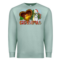 Seafoam Christmas Snowman Premium Sweatshirt - LillyAllenDesigns