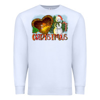 White Christmas Snowman Premium Sweatshirt - LillyAllenDesigns