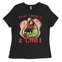 Black true crimes & chill Ladies Tee - MaliasSmallBusiness