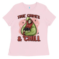 Bubblegum Pink true crimes & chill Ladies Tee - MaliasSmallBusiness
