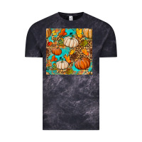 Cloud Black fall pumpkin seamless pattern Vintage Tee - BundleAndBundleShop