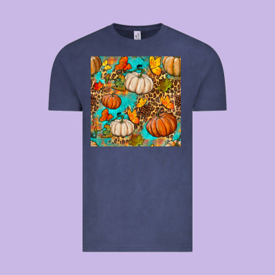 Fall Pumpkin Seamless Pattern Vintage Tee Designed By Bundleandbundleshop