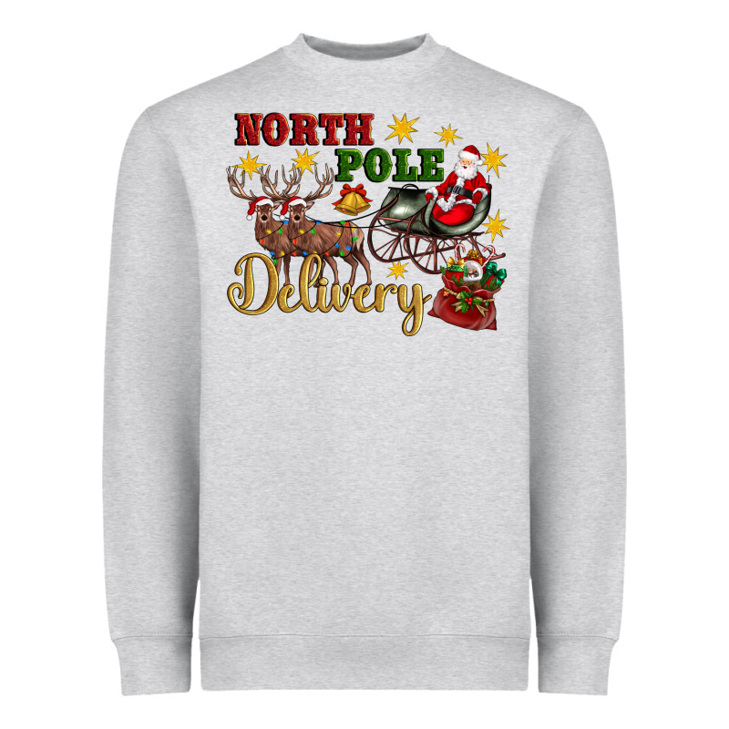 North Pole Delivery Santa Sleigh Heavyweight Sweatshirt by Artiststas | Teevron