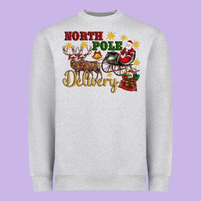 North Pole Delivery Santa Sleigh Heavyweight Sweatshirt Designed By Artiststas