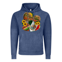 Vintage Denim mexico heart and sunflower Vintage Hoodie - HRA Design Shop