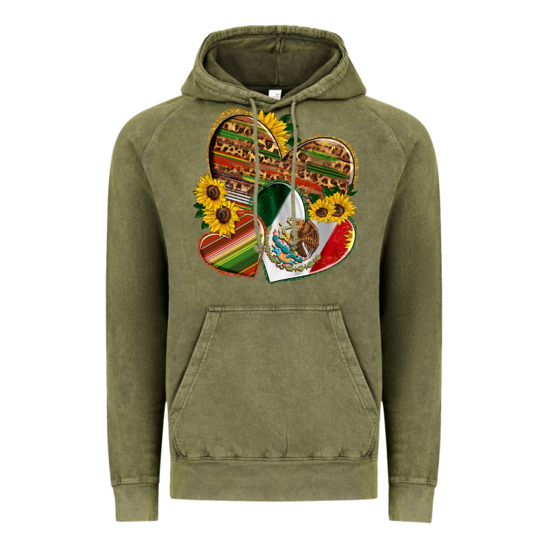 Mexico Heart And Sunflower Vintage Hoodie by HRA Design Shop | Teevron