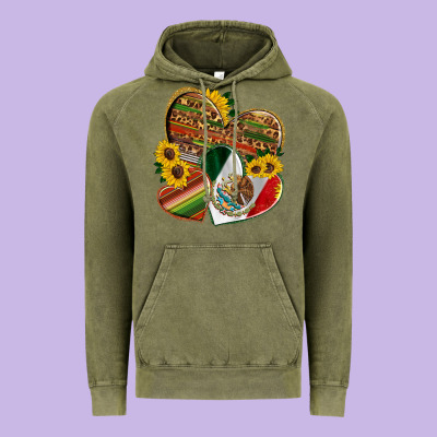 Mexico Heart And Sunflower Vintage Hoodie Designed By Hra Design Shop