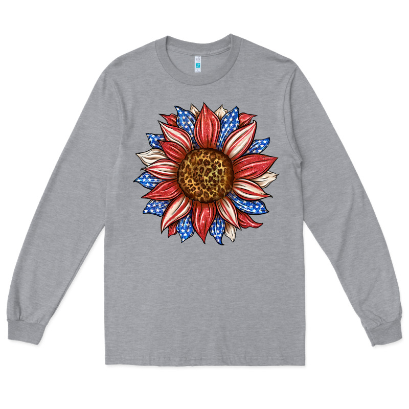 American Flag Sunflower Long Sleeve Tee by LillyAllenDesigns | Teevron