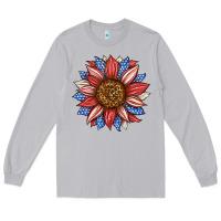 Moon Dust American Flag Sunflower Long Sleeve Tee - LillyAllenDesigns