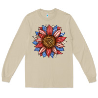 Mushroom American Flag Sunflower Long Sleeve Tee - LillyAllenDesigns
