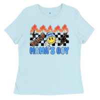 Baby Blue mama's boy Ladies Tee - MaliasSmallBusiness