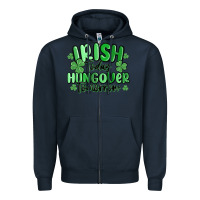 Navy irish today hungover tomorrow Zipper Hoodie - MaliasSmallBusiness