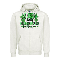 Oatmeal Heather irish today hungover tomorrow Zipper Hoodie - MaliasSmallBusiness