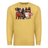 Antique Gold Christmas Bear Family Premium Sweatshirt - LillyAllenDesigns