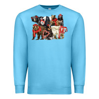 Ocean Blue Christmas Bear Family Premium Sweatshirt - LillyAllenDesigns