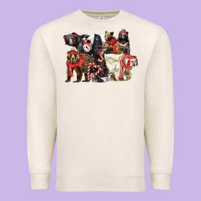Christmas Bear Family Premium Sweatshirt Designed By Lillyallendesigns