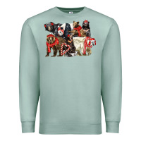 Seafoam Christmas Bear Family Premium Sweatshirt - LillyAllenDesigns