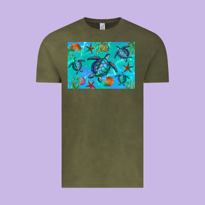 Turtle Seashells Starfish Vintage Tee Designed By Artiststas