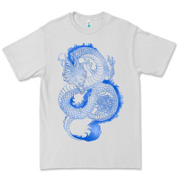 Dove Grey blue dragon Premium Tee - RanaPortraitStore