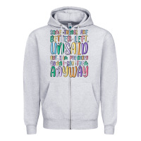 Heather Grey some things are better left unsaid but i'm probabl Zipper Hoodie - MaliasSmallBusiness