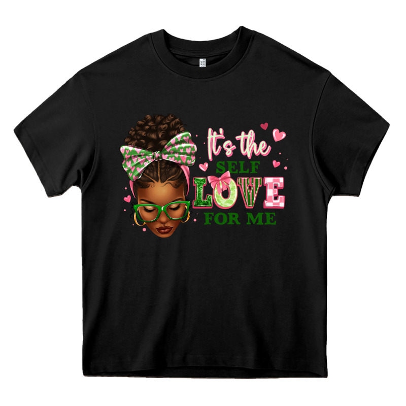 Sorority Colors Its The Self Love For Me Afro Woman2 Heavy Core Tee by texasbilliewilder | Teevron
