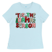 Baby Blue 'tis the damn season Ladies Tee - MaliasSmallBusiness