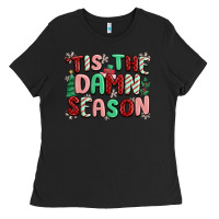 Black 'tis the damn season Ladies Tee - MaliasSmallBusiness