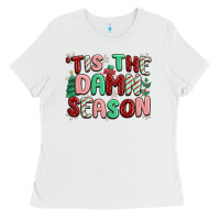 White 'tis the damn season Ladies Tee - MaliasSmallBusiness