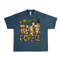 Midnight Navy cows and coffee cups Urban Heavy Tee - Jasminsmagicworld