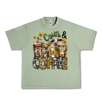 Oil Green cows and coffee cups Urban Heavy Tee - Jasminsmagicworld