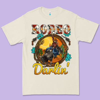Western Rodeo Darlin' Sunset Sunflowers Weapon Premium Tee Designed By Barkaloodesign