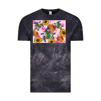 Cloud Black Sunflowers Turtle Vintage Tee - Artiststas