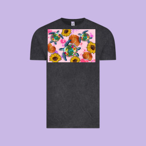 Sunflowers Turtle Vintage Tee Designed By Artiststas