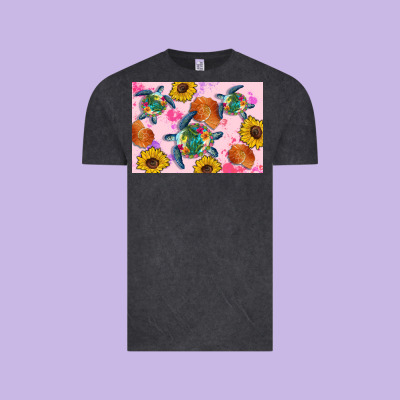 Sunflowers Turtle Vintage Tee Designed By Artiststas