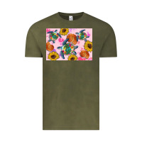 Vintage Olive Sunflowers Turtle Vintage Tee - Artiststas