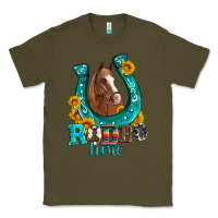 Army Green horseshoe rodeo time Classic Tee - Artiststas