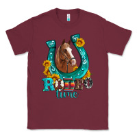 Burgundy horseshoe rodeo time Classic Tee - Artiststas