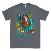 Charcoal Heather horseshoe rodeo time Classic Tee - Artiststas