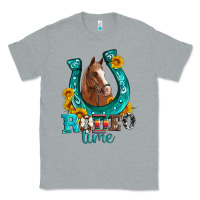 Heather Grey horseshoe rodeo time Classic Tee - Artiststas